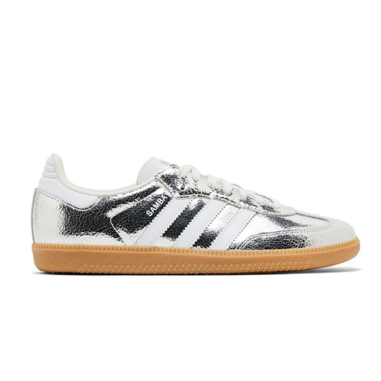 Adidas Samba OG - Silver Metallic Cracked Leather