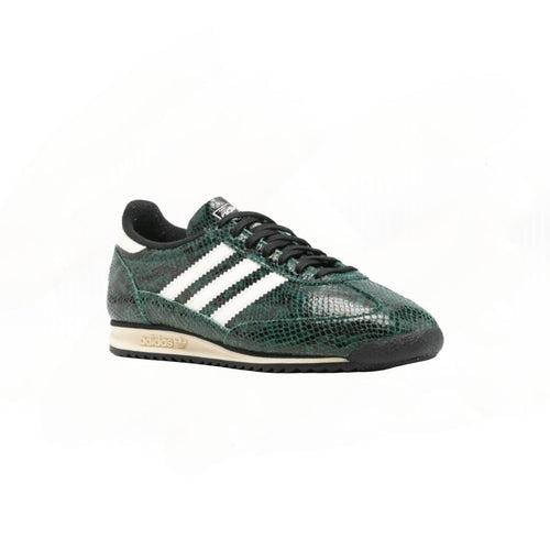 "Adidas SL72 OG dark green and cream snake print"